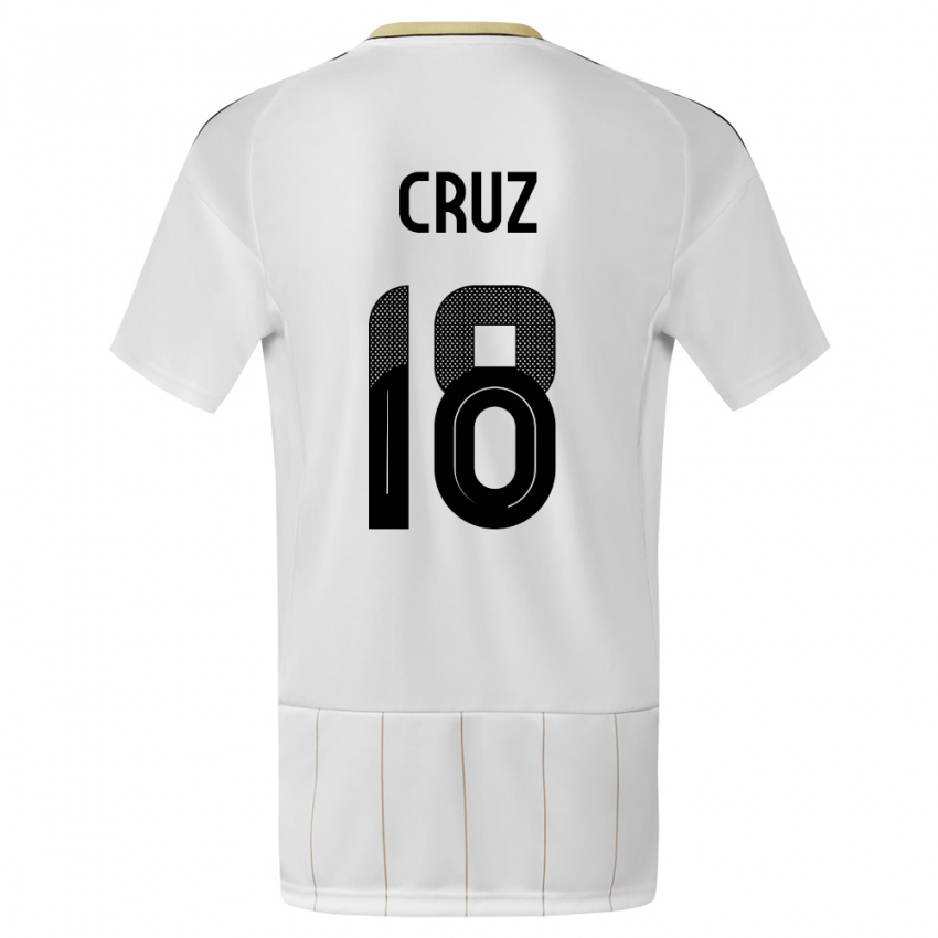 Uomo Maglia Costa Rica Aaron Cruz #18 Bianco Kit Gara Away 24-26 Maglietta