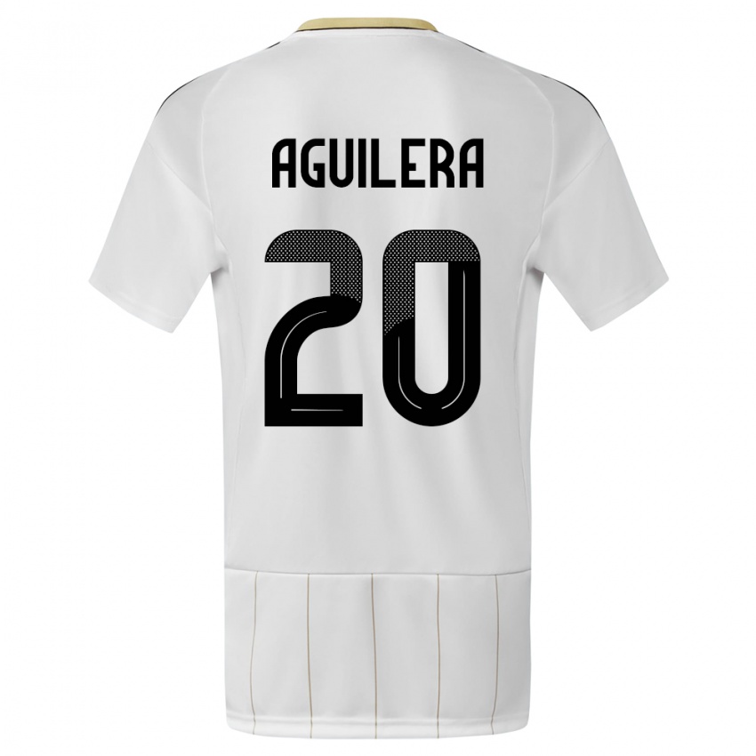 Uomo Maglia Costa Rica Brandon Aguilera #20 Bianco Kit Gara Away 24-26 Maglietta