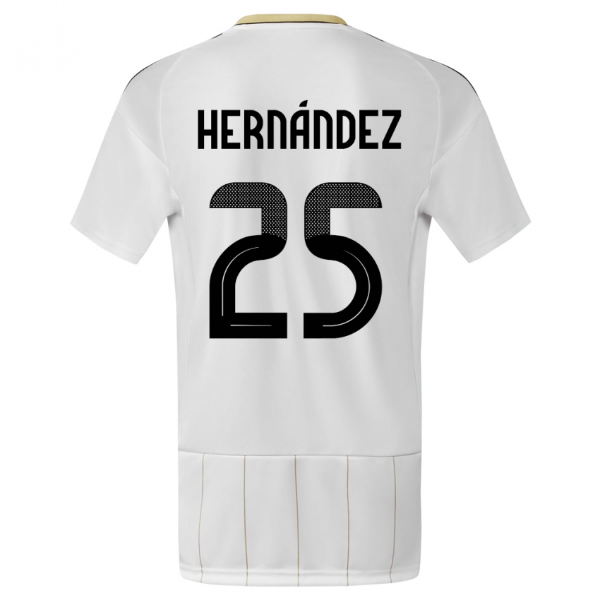 Uomo Maglia Costa Rica Anthony Hernandez #25 Bianco Kit Gara Away 24-26 Maglietta