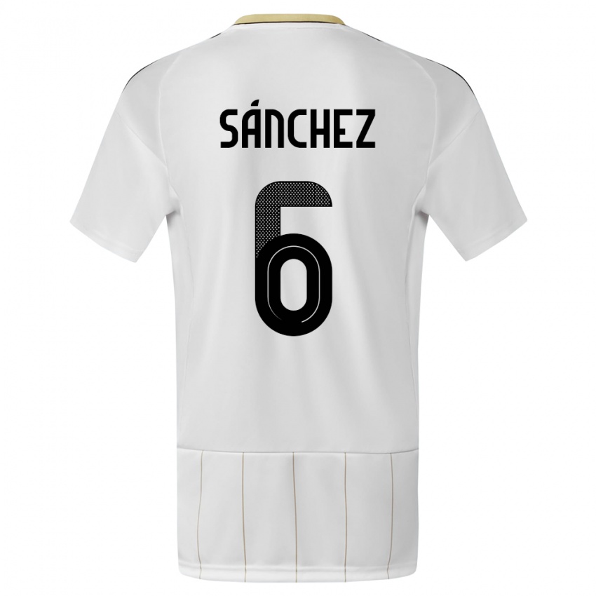 Uomo Maglia Costa Rica Carol Sanchez #6 Bianco Kit Gara Away 24-26 Maglietta
