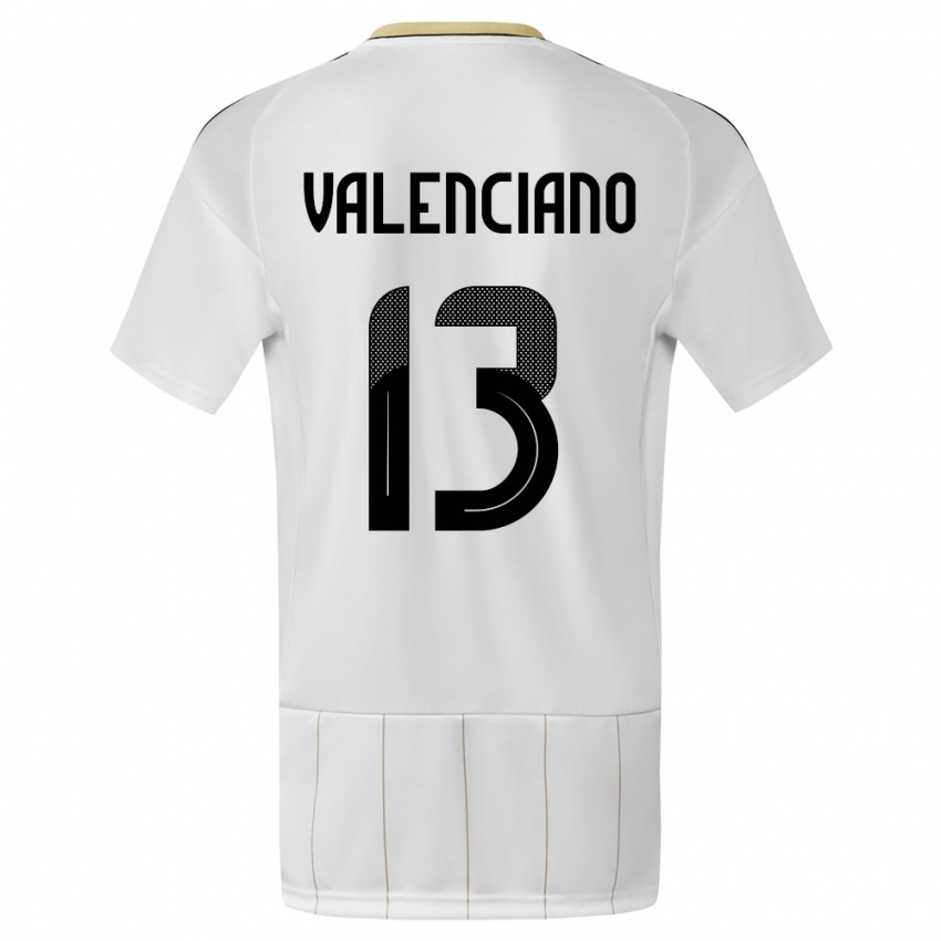 Uomo Maglia Costa Rica Emilie Valenciano #13 Bianco Kit Gara Away 24-26 Maglietta