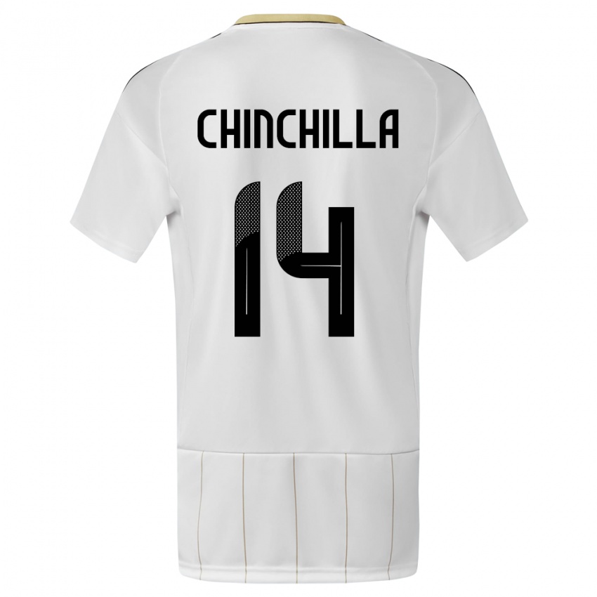 Uomo Maglia Costa Rica Priscila Chinchilla #14 Bianco Kit Gara Away 24-26 Maglietta