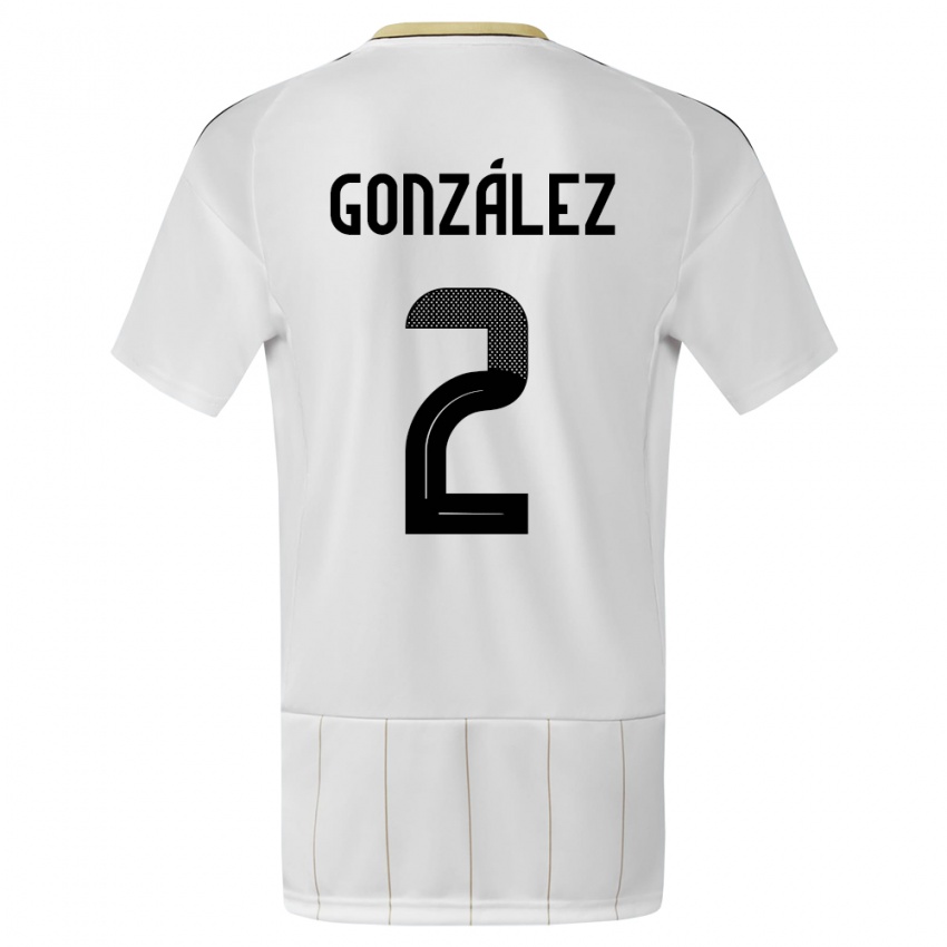 Uomo Maglia Costa Rica Julian Gonzalez #2 Bianco Kit Gara Away 24-26 Maglietta