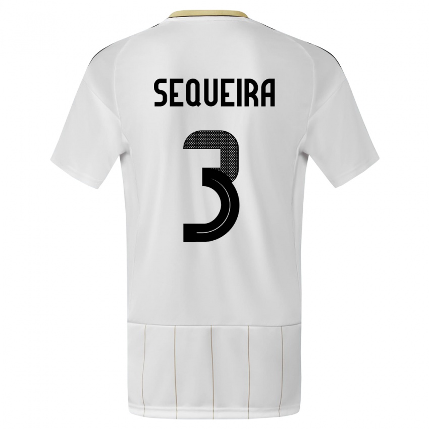 Uomo Maglia Costa Rica Douglas Sequeira #3 Bianco Kit Gara Away 24-26 Maglietta