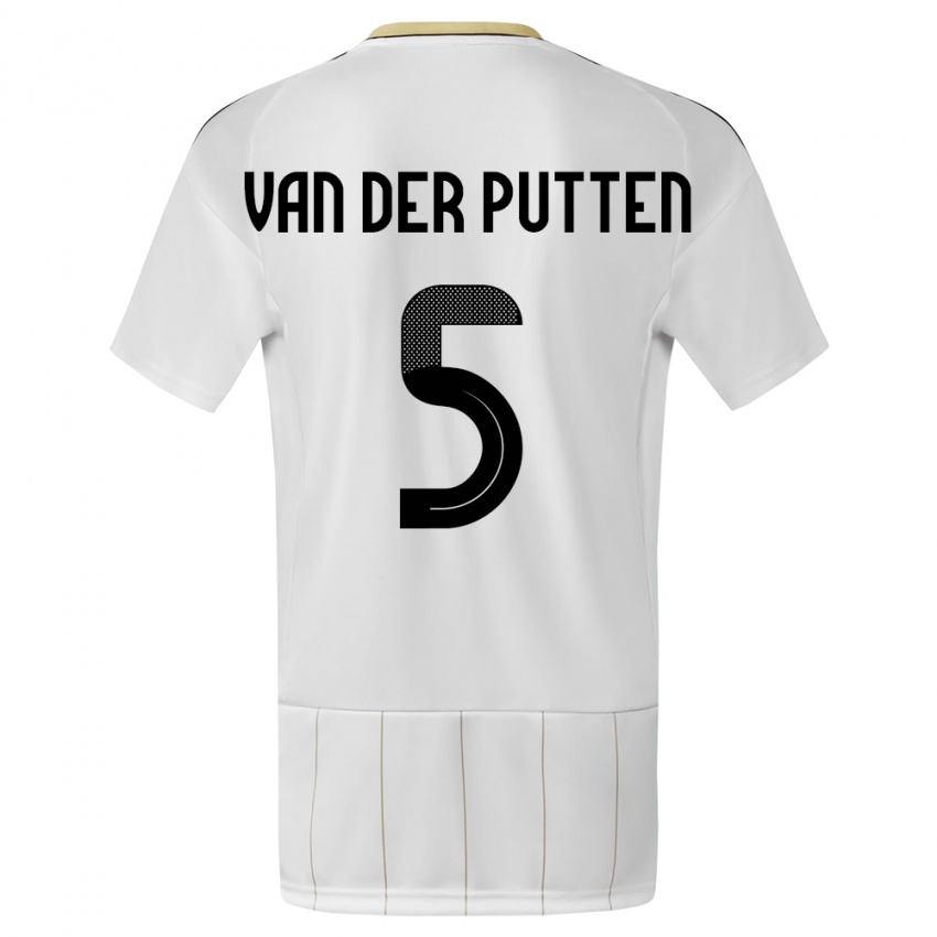 Uomo Maglia Costa Rica Santiago Van Der Putten #5 Bianco Kit Gara Away 24-26 Maglietta