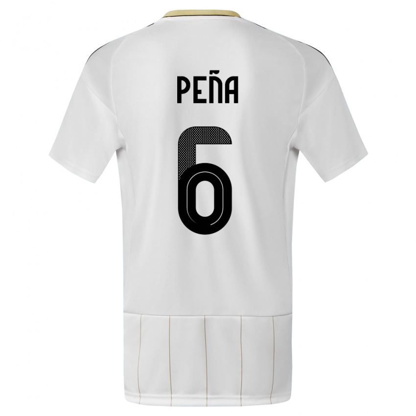 Uomo Maglia Costa Rica Ricardo Pena #6 Bianco Kit Gara Away 24-26 Maglietta