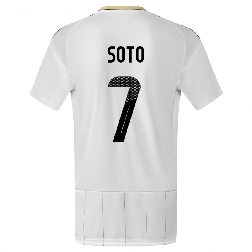 Uomo Maglia Costa Rica Andrey Soto #7 Bianco Kit Gara Away 24-26 Maglietta