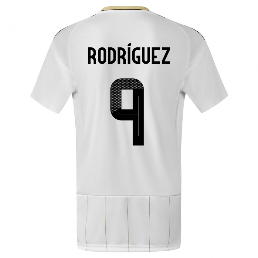Uomo Maglia Costa Rica Doryan Rodriguez #9 Bianco Kit Gara Away 24-26 Maglietta