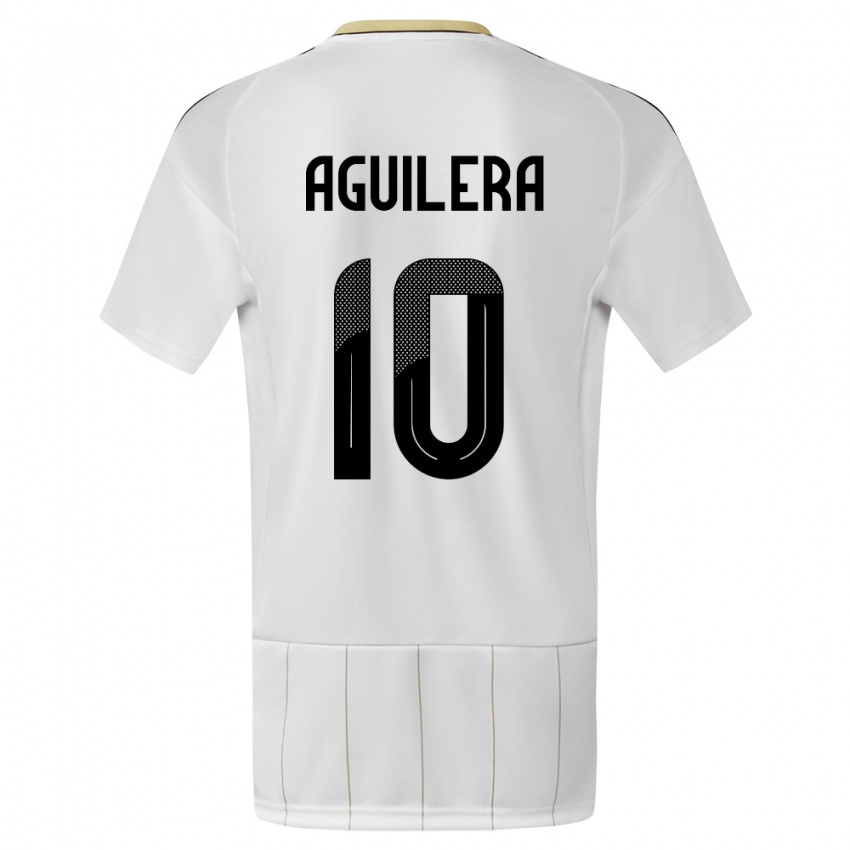 Uomo Maglia Costa Rica Brandon Aguilera #10 Bianco Kit Gara Away 24-26 Maglietta