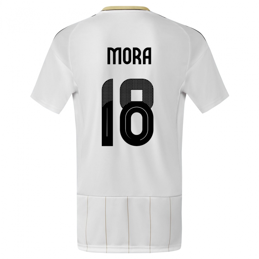 Uomo Maglia Costa Rica Bayron Mora #18 Bianco Kit Gara Away 24-26 Maglietta