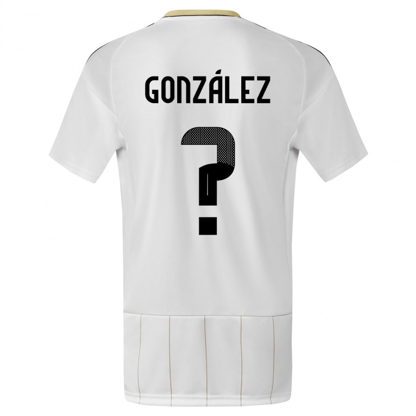 Uomo Maglia Costa Rica Ariel Gonzalez #0 Bianco Kit Gara Away 24-26 Maglietta