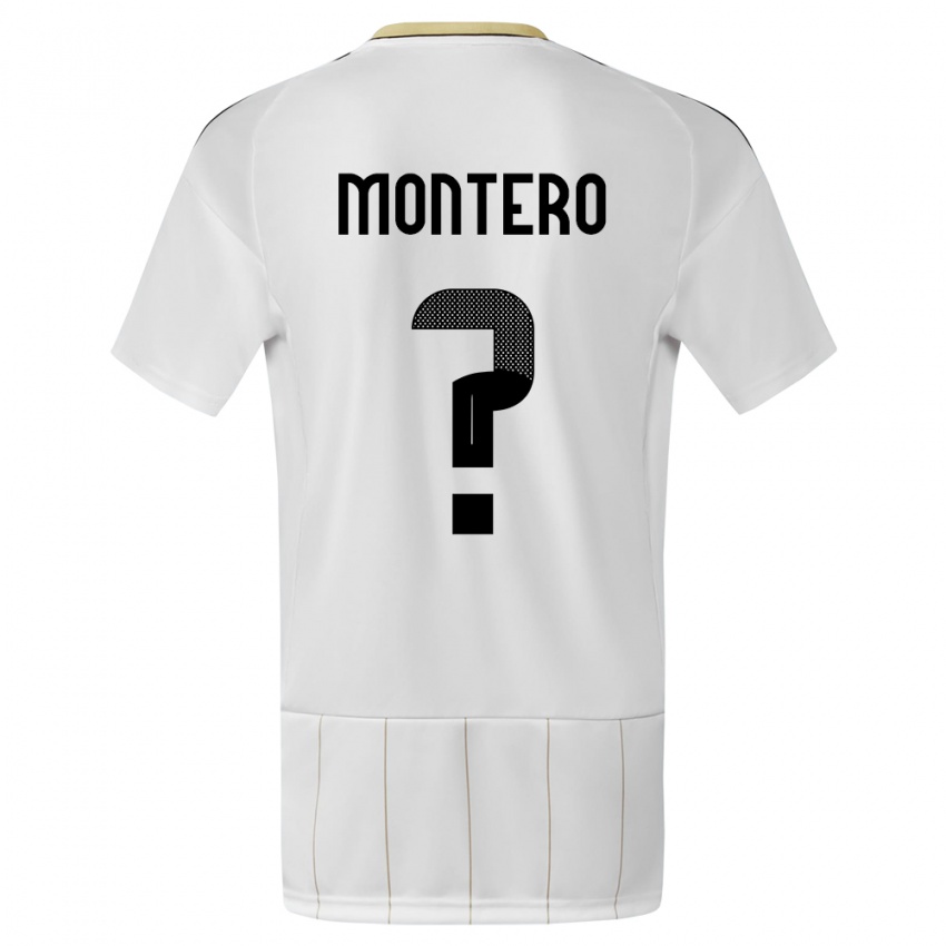 Uomo Maglia Costa Rica Claudio Montero #0 Bianco Kit Gara Away 24-26 Maglietta