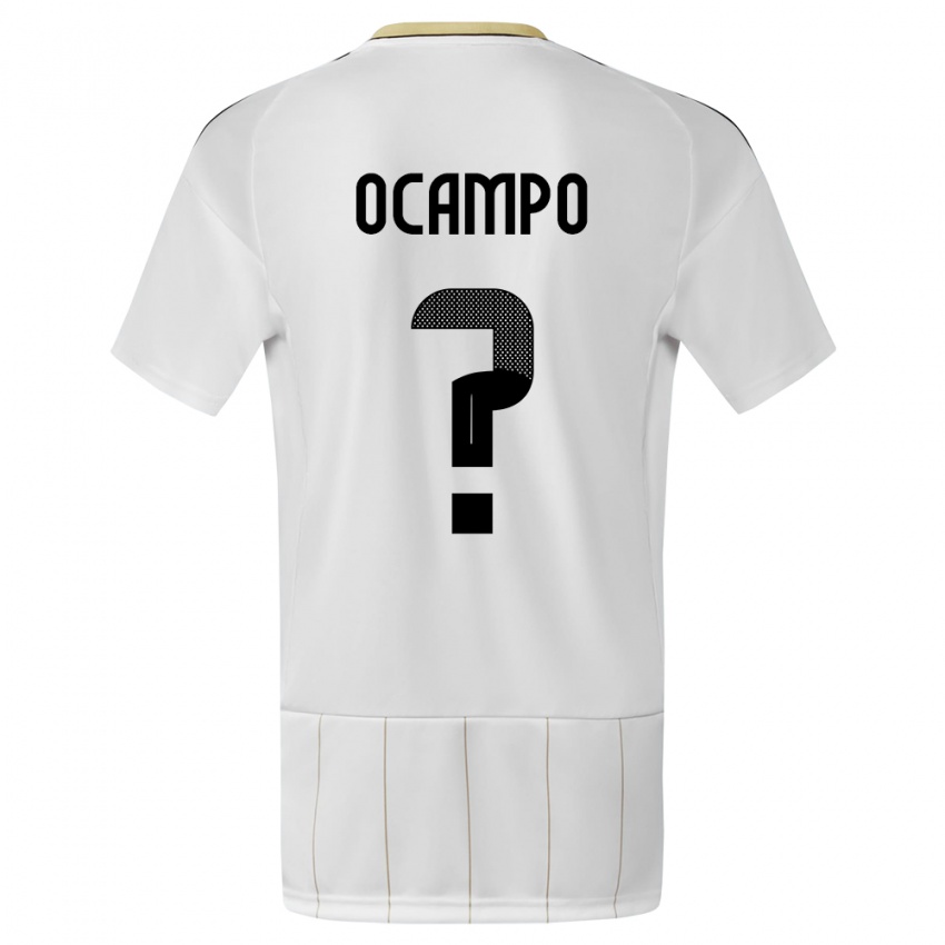 Uomo Maglia Costa Rica Benjamin Ocampo #0 Bianco Kit Gara Away 24-26 Maglietta