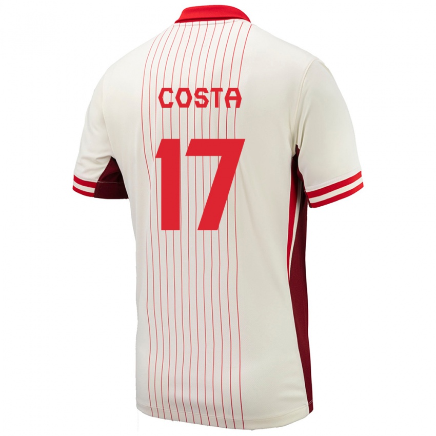 Uomo Maglia Canada Jesse Costa #17 Bianco Kit Gara Away 24-26 Maglietta