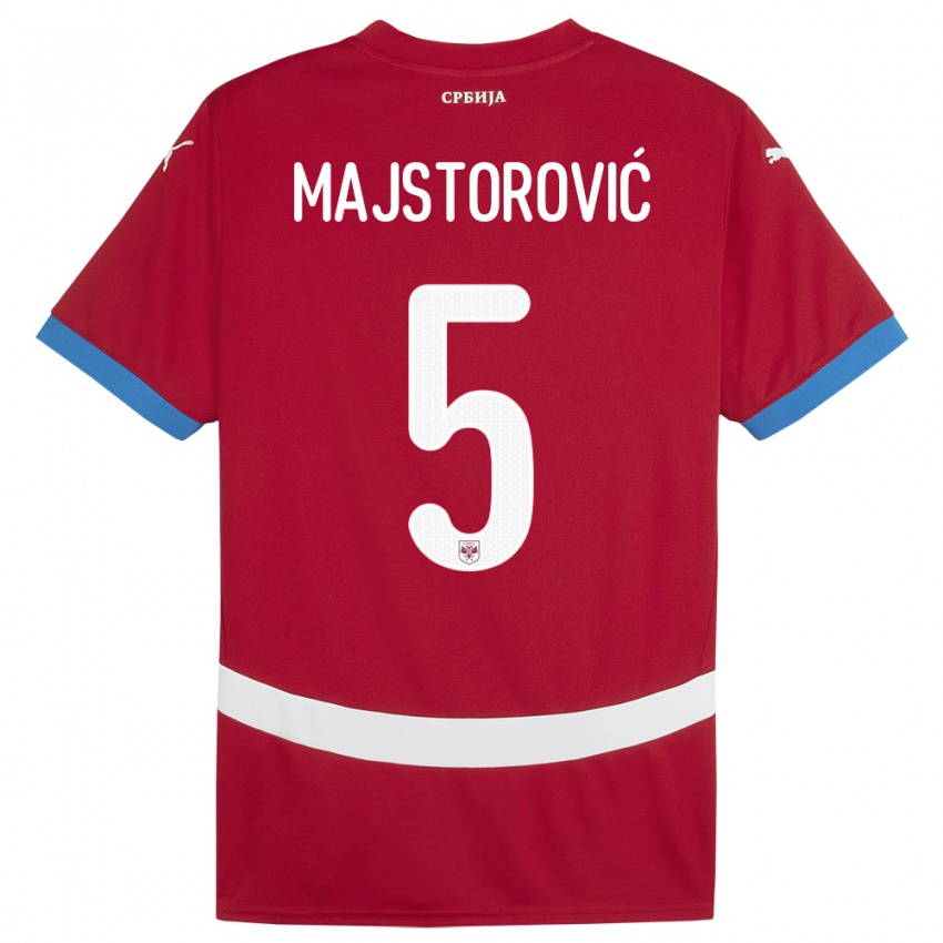 Donna Maglia Serbia Milan Majstorovic #5 Rosso Kit Gara Home 24-26 Maglietta