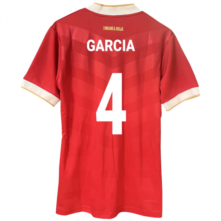 Donna Maglia Panamá Giancarlos García #4 Rosso Kit Gara Home 24-26 Maglietta