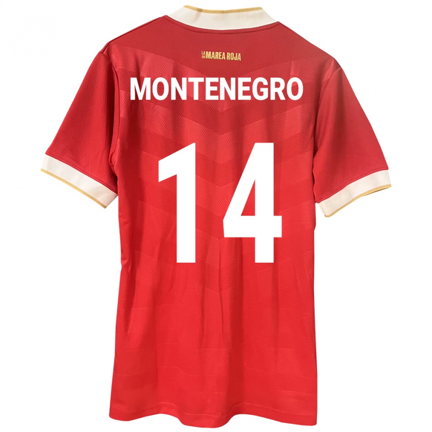 Donna Maglia Panamá Carmen Montenegro #14 Rosso Kit Gara Home 24-26 Maglietta