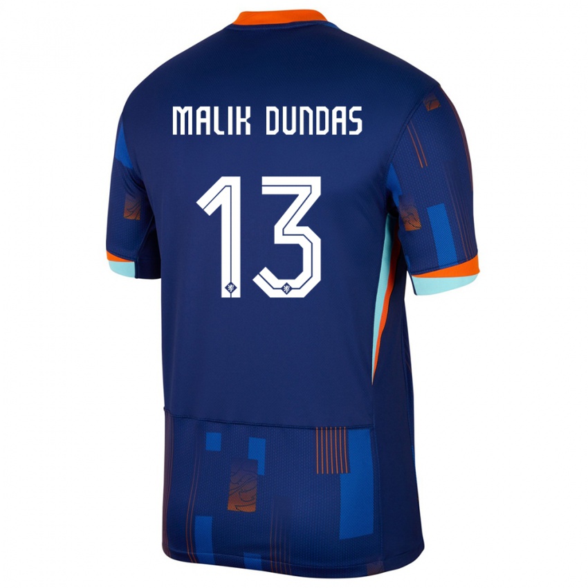 Donna Maglia Paesi Bassi Noa Malik Dundas #13 Blu Kit Gara Away 24-26 Maglietta