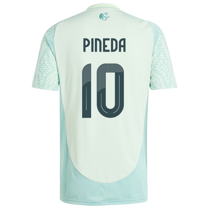 Donna Maglia Messico Orbelin Pineda #10 Lino Verde Kit Gara Away 24-26 Maglietta