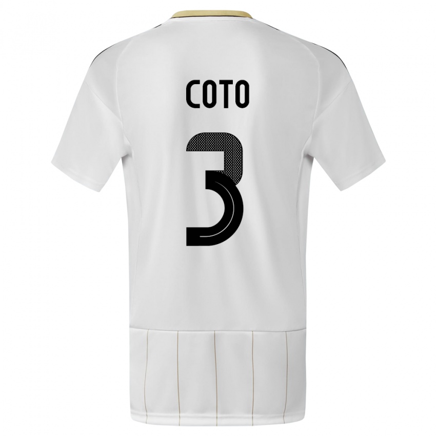 Donna Maglia Costa Rica Maria Coto #3 Bianco Kit Gara Away 24-26 Maglietta