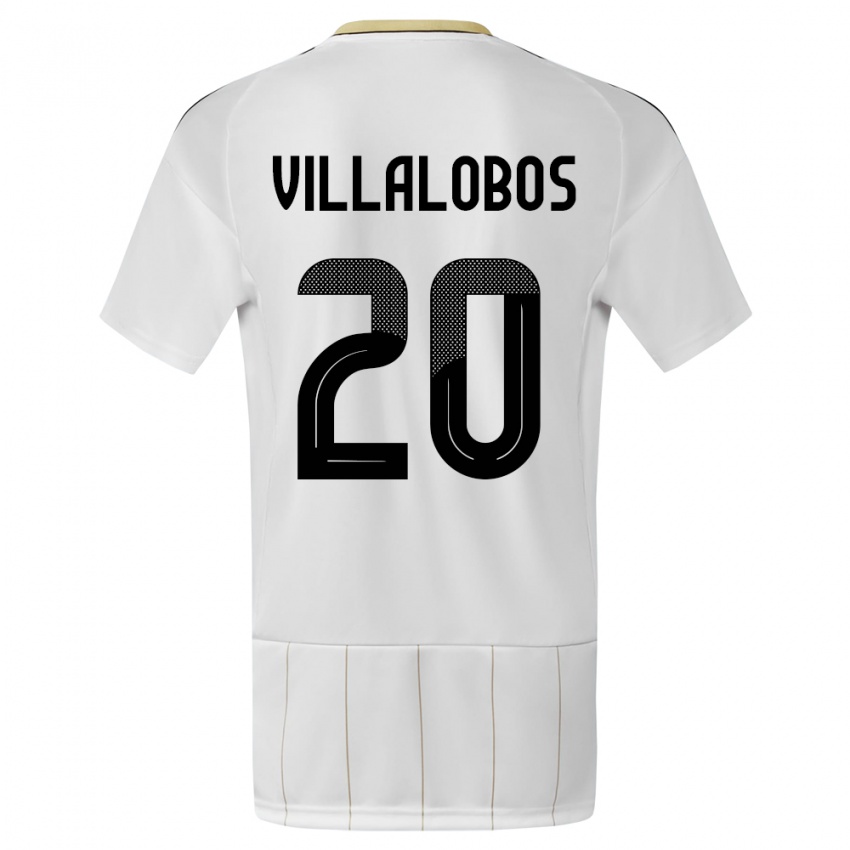 Donna Maglia Costa Rica Fabiola Villalobos #20 Bianco Kit Gara Away 24-26 Maglietta