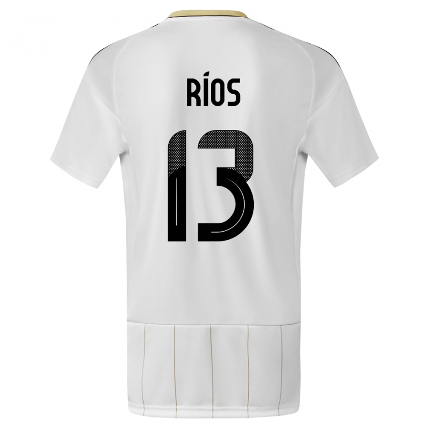 Donna Maglia Costa Rica Keral Rios #13 Bianco Kit Gara Away 24-26 Maglietta
