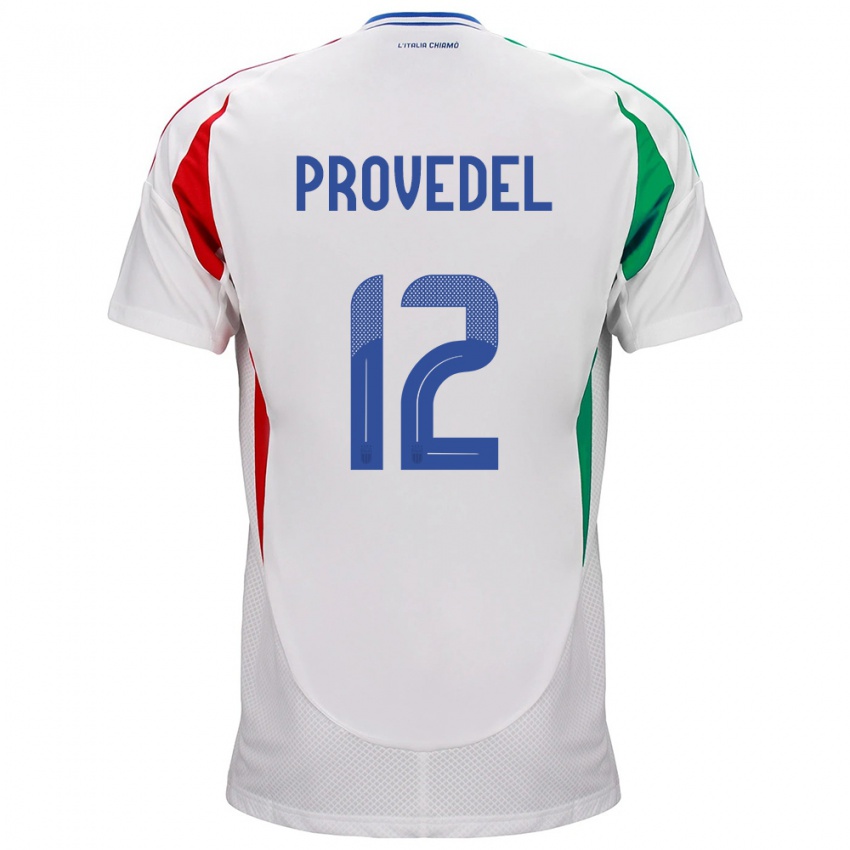 Donna Maglia Italia Ivan Provedel #12 Bianco Kit Gara Away 24-26 Maglietta