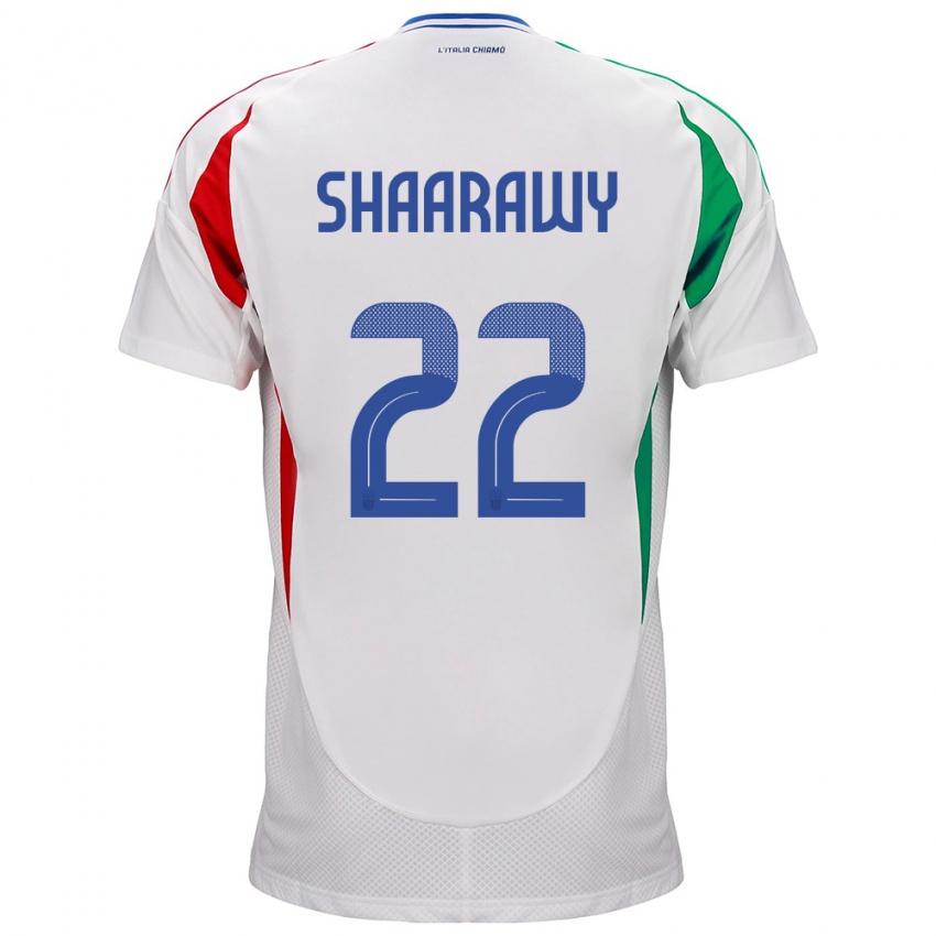 Donna Maglia Italia Stephan El Shaarawy #22 Bianco Kit Gara Away 24-26 Maglietta