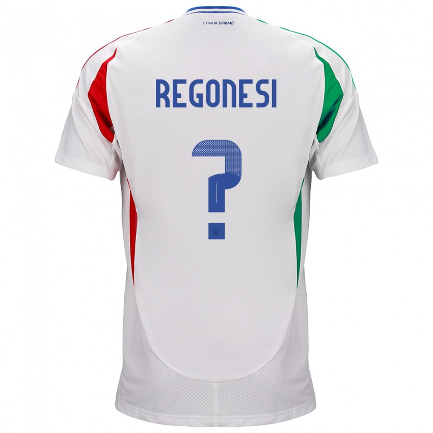 Donna Maglia Italia Iacopo Regonesi #0 Bianco Kit Gara Away 24-26 Maglietta