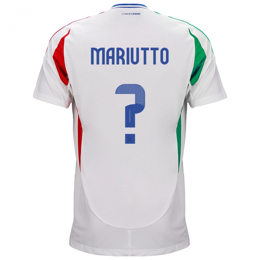 Donna Maglia Italia Francesco Mariutto #0 Bianco Kit Gara Away 24-26 Maglietta