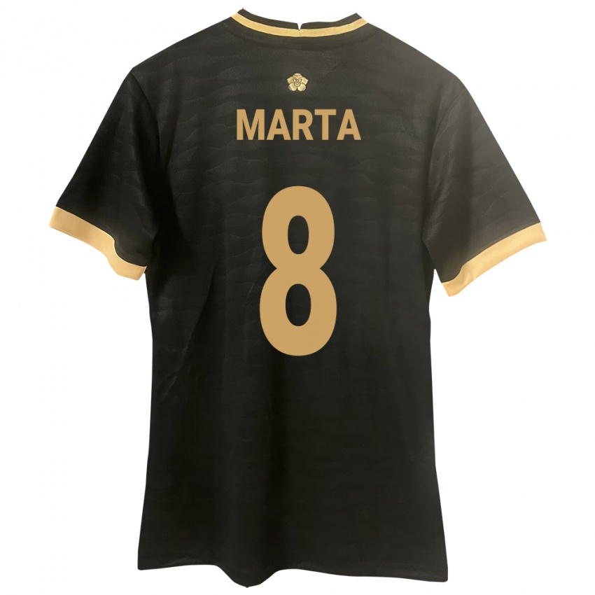 Donna Maglia Panamá Aldair Marta #8 Nero Kit Gara Away 24-26 Maglietta