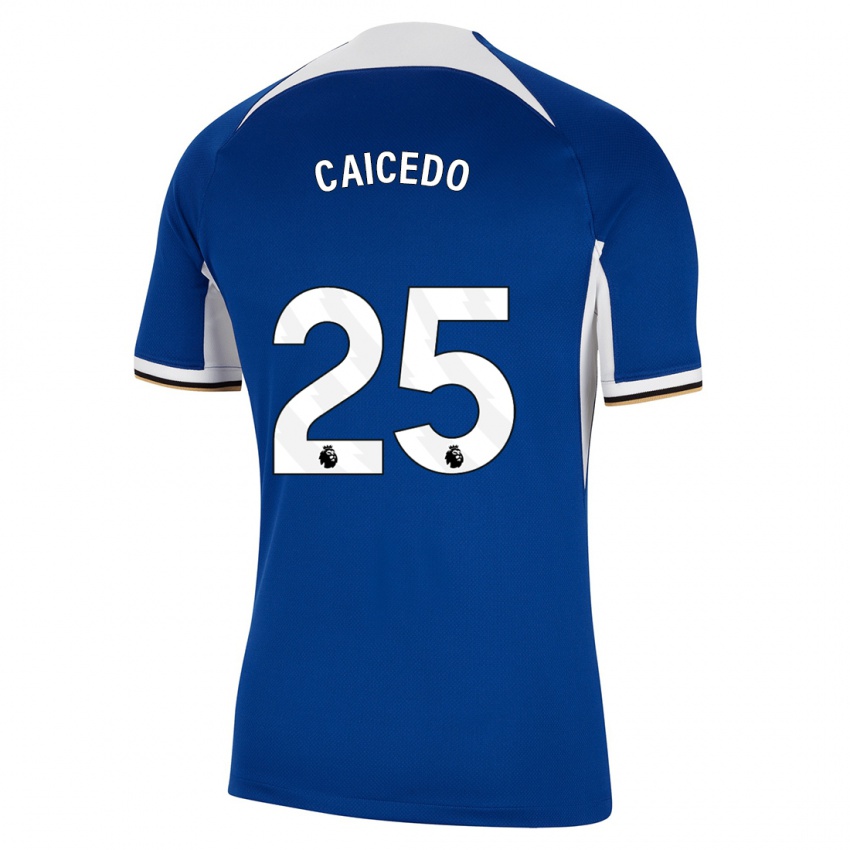 Bambino Maglia Moisés Caicedo #25 Blu Kit Gara Home 2023/24 Maglietta
