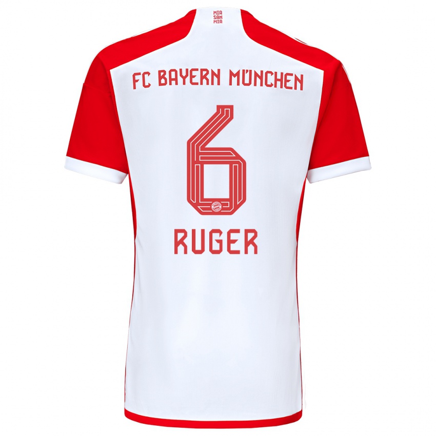 Bambino Maglia Kurt Ruger #6 Rosso Bianco Kit Gara Home 2023/24 Maglietta