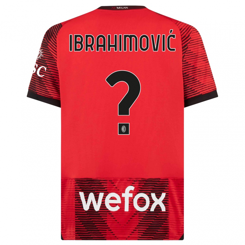 Bambino Maglia Maximilian Ibrahimović #0 Rosso Nero Kit Gara Home 2023/24 Maglietta
