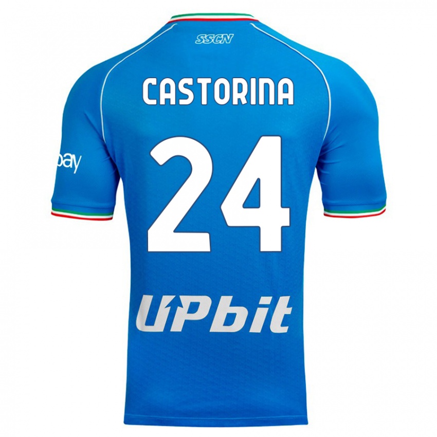 Bambino Maglia Alessandro Castorina #24 Cielo Blu Kit Gara Home 2023/24 Maglietta