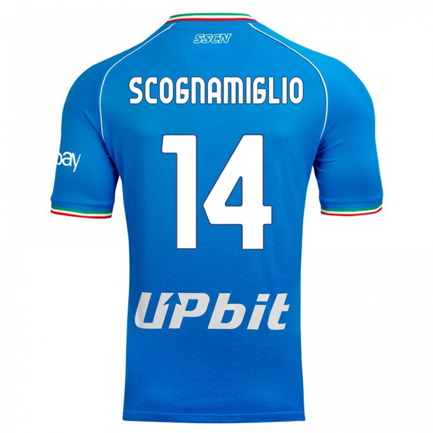 Bambino Maglia Fabio Scognamiglio #14 Cielo Blu Kit Gara Home 2023/24 Maglietta