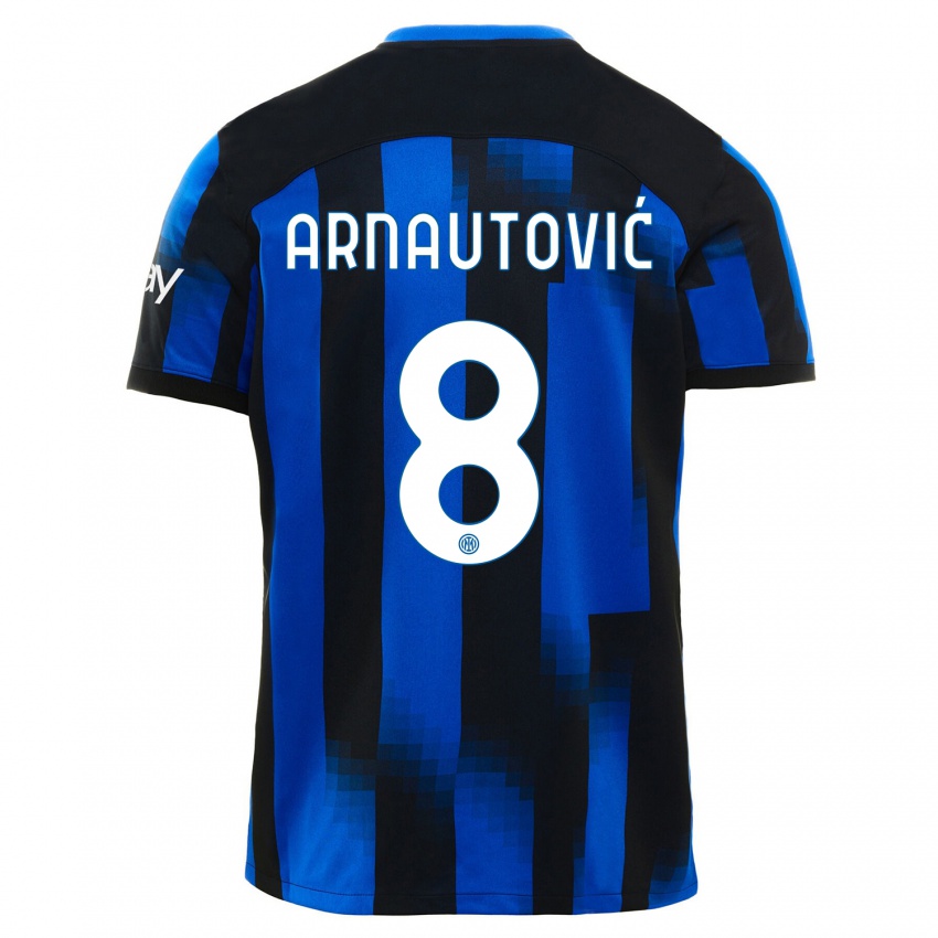 Bambino Maglia Marko Arnautovic #8 Nero Blu Kit Gara Home 2023/24 Maglietta