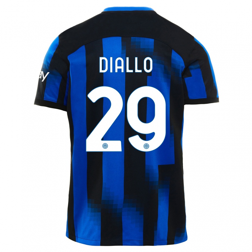 Bambino Maglia Oumar Diallo #29 Nero Blu Kit Gara Home 2023/24 Maglietta
