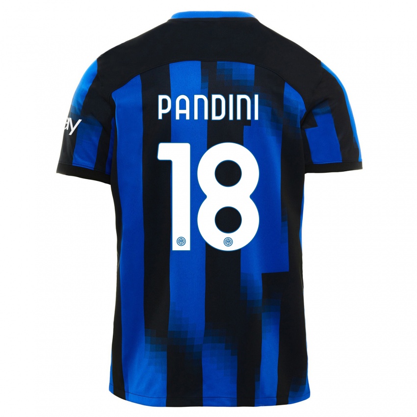 Bambino Maglia Marta Pandini #18 Nero Blu Kit Gara Home 2023/24 Maglietta