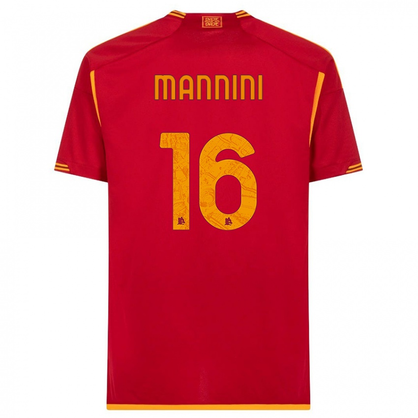 Bambino Maglia Mattia Mannini #16 Rosso Kit Gara Home 2023/24 Maglietta