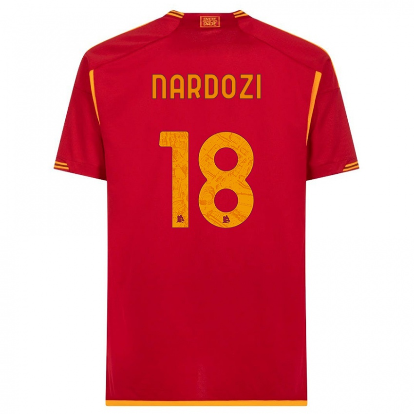 Bambino Maglia Manuel Nardozi #18 Rosso Kit Gara Home 2023/24 Maglietta