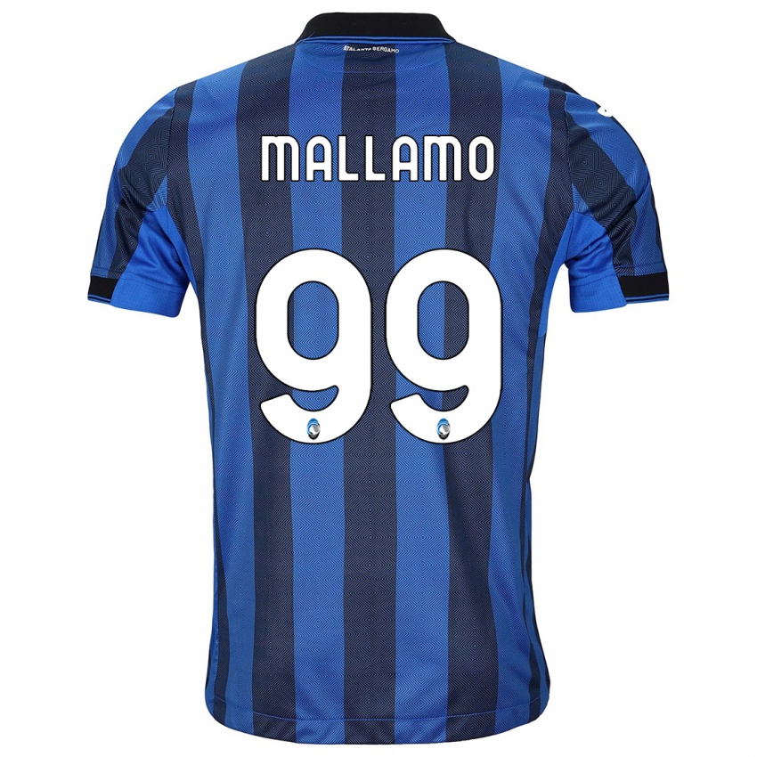 Bambino Maglia Alessandro Mallamo #99 Nero Blu Kit Gara Home 2023/24 Maglietta