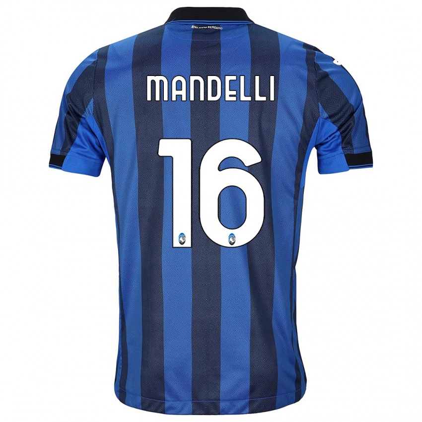 Bambino Maglia Giulia Mandelli #16 Nero Blu Kit Gara Home 2023/24 Maglietta