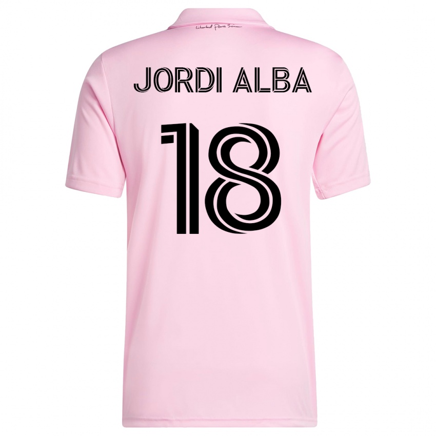 Bambino Maglia Jordi Alba #18 Rosa Kit Gara Home 2023/24 Maglietta