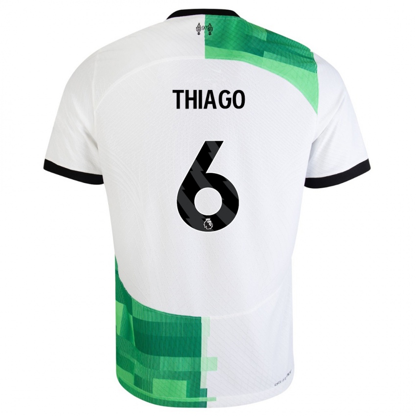 Bambino Maglia Thiago #6 Bianco Verde Kit Gara Away 2023/24 Maglietta