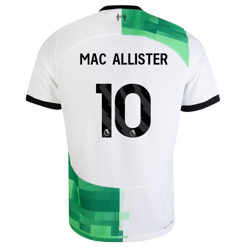 Bambino Maglia Alexis Mac Allister #10 Bianco Verde Kit Gara Away 2023/24 Maglietta