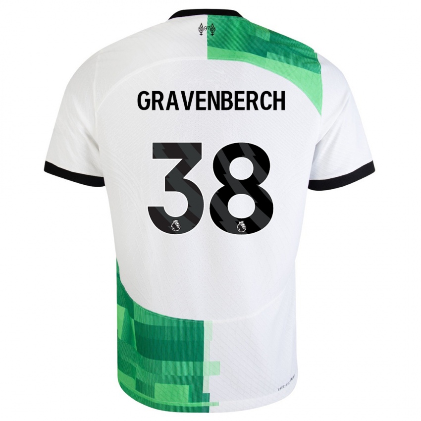 Bambino Maglia Ryan Gravenberch #38 Bianco Verde Kit Gara Away 2023/24 Maglietta