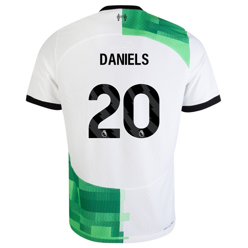 Bambino Maglia Yana Daniels #20 Bianco Verde Kit Gara Away 2023/24 Maglietta