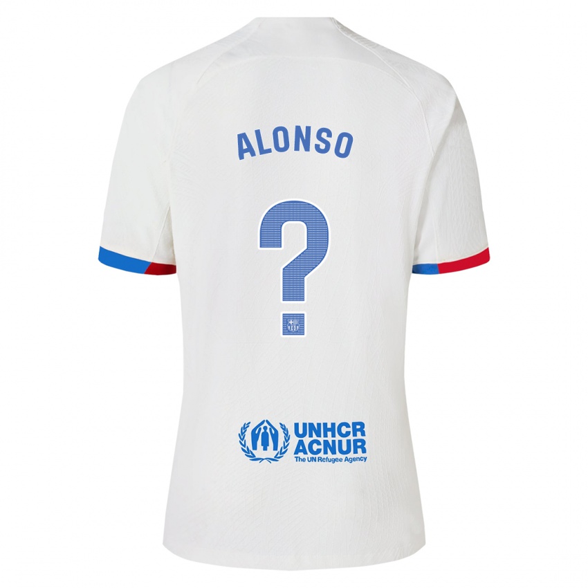 Bambino Maglia Aáron Alonso #0 Bianco Kit Gara Away 2023/24 Maglietta
