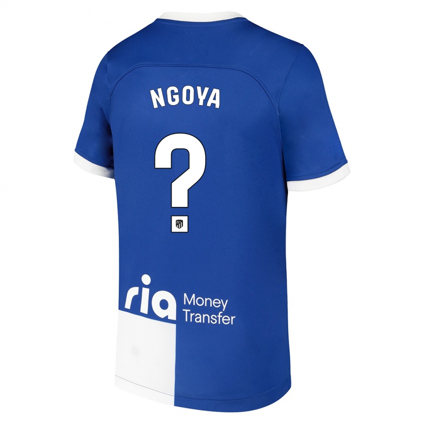 Bambino Maglia Joël Ngoya #0 Blu Bianco Kit Gara Away 2023/24 Maglietta